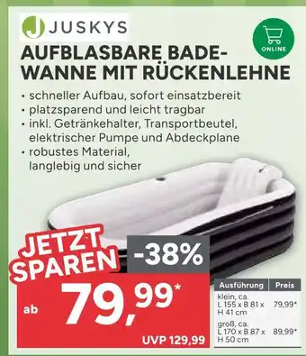 Marktkauf Juskys aufblasbare badewanne mit rückenlehne, klein Angebot