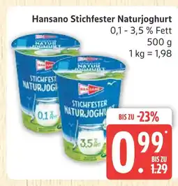 Marktkauf Hansano stichfester naturjoghurt Angebot