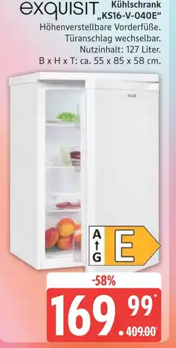 Marktkauf Exquisit kühlschrank ks16-v-040e Angebot