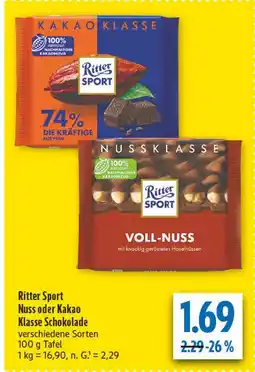 diska Ritter sport nuss klasse schokolade Angebot