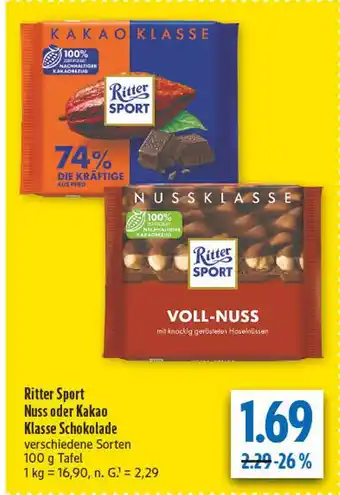 diska Ritter sport nuss klasse schokolade Angebot