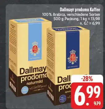Edeka Dallmayr dallmayr prodomo kaffee naturmild Angebot