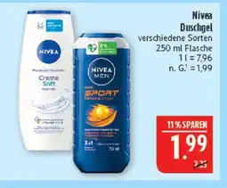 Marktkauf Nivea duschgel creme soft Angebot