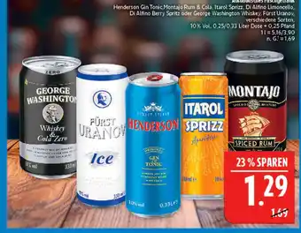 Marktkauf George washington whiskey & cola zero Angebot
