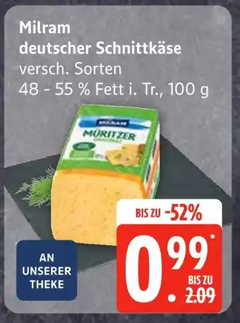 Edeka Milram deutscher schnittkäse Angebot