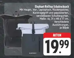 Edeka Elephant rolltop-schulrucksack Angebot