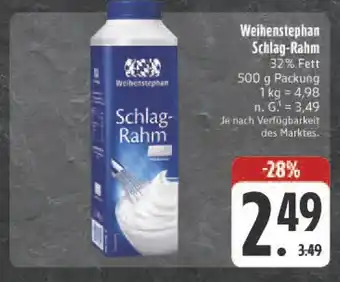 Edeka Weihenstephan schlag-rahm Angebot