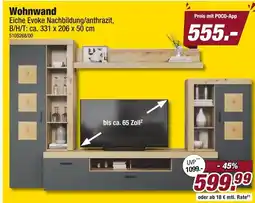 Poco Wohnwand eiche evoke nachbildung/anthrazit Angebot