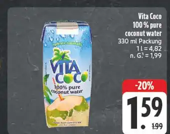 Edeka Vita coco 100% pure coconut water Angebot