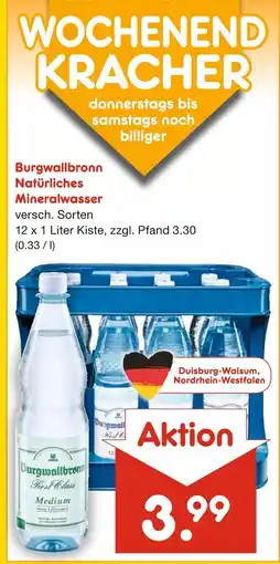 Netto Marken-Discount Burgwallbronn natürliches mineralwasser Angebot