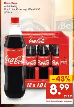 Netto Marken-Discount Coca-cola coca-cola koffeinhaltig Angebot
