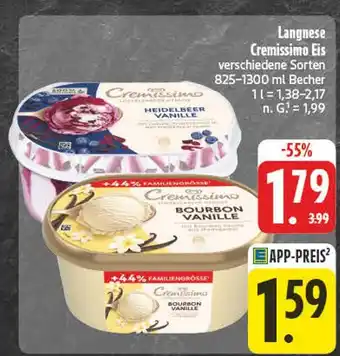 Edeka Langnese cremissimo heidelbeer vanille Angebot