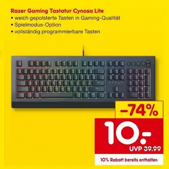 Netto Marken-Discount Razer gaming tastatur cynosa lite Angebot