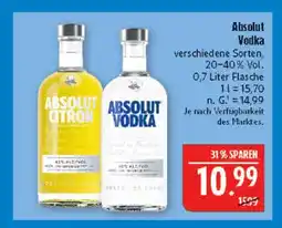 Marktkauf Absolut absolut vodka Angebot