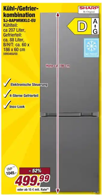 Poco Sharp kühl-/gefrierkombination sj-bap9rmxlc-eu Angebot