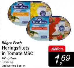 KONSUM Rügen Fisch Heringsfilets in Tomate MSC Angebot