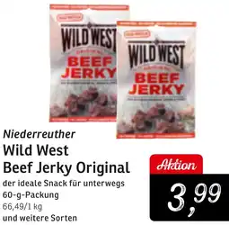 KONSUM Niederreuther Wild West Beef Jerky Original Angebot