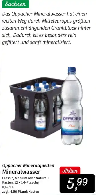 KONSUM Oppacher Mineralquellen Mineralwasser Angebot