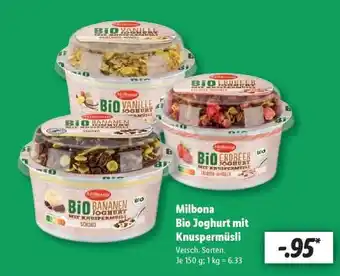 Lidl Milbona Bio Joghurt mit Knuspermüsli Angebot