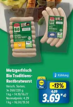 Lidl Metzgerfrisch Bio Traditions-Rostbratwurst Angebot
