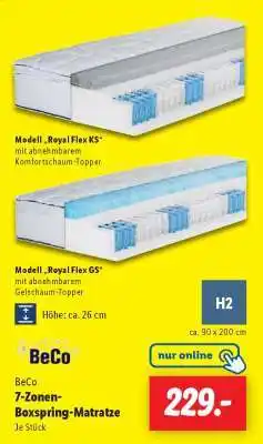 Lidl BeCo 7-Zonen-Boxspring-Matratze Angebot