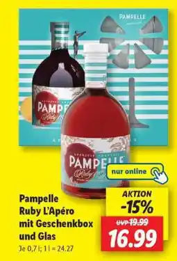 Lidl Pampelle Ruby L'Apéro mit Geschenkbox und Glas Angebot