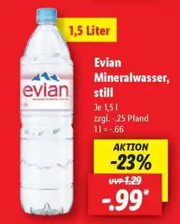 Lidl Evian Mineralwasser still Angebot