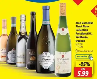 Lidl Jean Cornelius Pinot Blanc Collection Prestige AOC, Weißwein, trocken Angebot