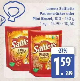 Edeka Lorenz Saltletts Pausencräcker oder Mini Brezel Angebot