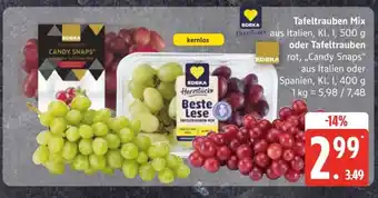Edeka Tafeltrauben Mix oder Candy Snaps Angebot
