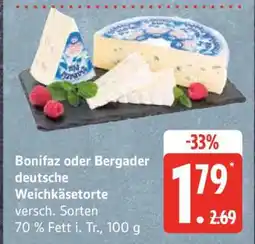 Edeka Bonifaz oder Bergader deutsche Weichkäsetorte Angebot