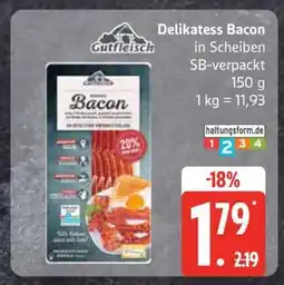 Edeka Delikatess Bacon Angebot