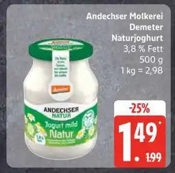 Edeka Andechser Molkerei Demeter Naturjoghurt Angebot
