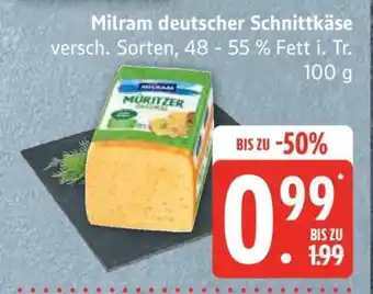 Edeka Milram, deutscher Schnittkäse Angebot