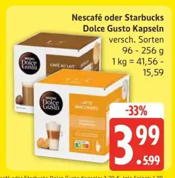 Edeka Nescafé oder Starbucks Dolce Gusto Kapseln Angebot