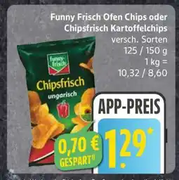 Edeka Funny Frisch Ofen Chips oder Chipsfrisch Kartoffelchips Angebot