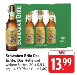 Edeka Schwaben Bräu Das Echte, Das Helle Angebot