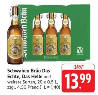 Edeka Schwaben Bräu Das Echte, Das Helle Angebot