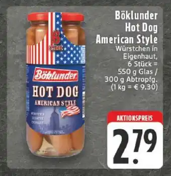 Edeka Böklunder Hot Dog American Style Angebot