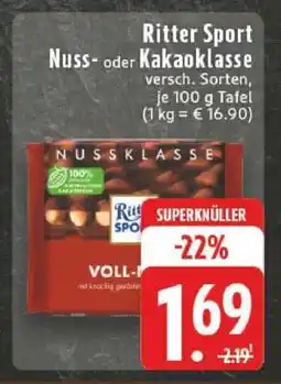 Edeka Ritter Sport Nuss- oder Kakaoklasse Angebot