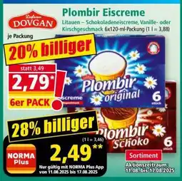 Norma Plombir Eiscreme Angebot