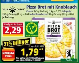 Norma Pizza Brot mit Knoblauch Angebot
