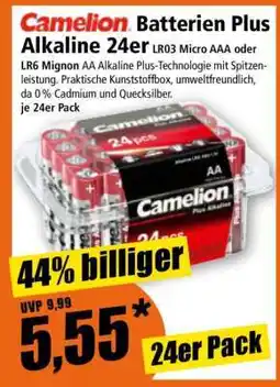 Norma Camelion Batterien Plus Alkaline 24er Angebot