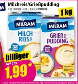 Norma Milchreis/Grießpudding Angebot