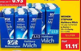 Kaufland Weihenstephan Haltbare Milch Angebot