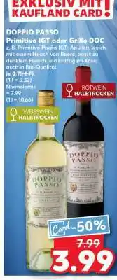 Kaufland DOPPIO PASSO Primitivo IGT oder Grillo DOC Angebot