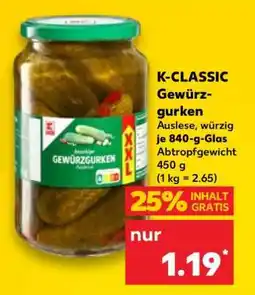 Kaufland K-CLASSIC Gewürzgurken Angebot
