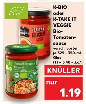 Kaufland K-BIO oder K-TAKE IT VEGGIE Bio-Tomatensauce Angebot