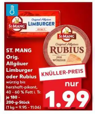 Kaufland ST. MANG Orig. Allgäuer Limburger oder Rubius Angebot