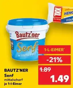 Kaufland BAUTZ'NER Senf Mittelscharf Angebot